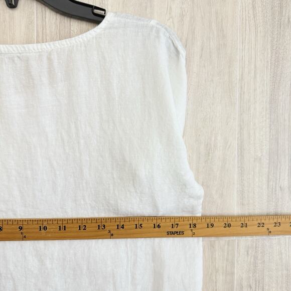 Francesca Bettini 100% Linen Italy Tunic Top Small Blouse Shirt Pockets Boho - Picture 9 of 9